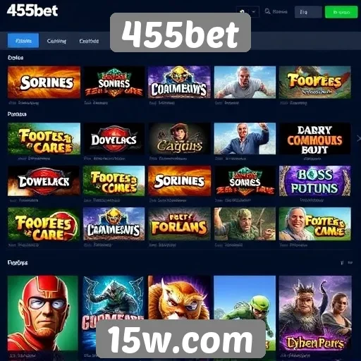 A variedade de jogos disponíveis na plataforma 455bet